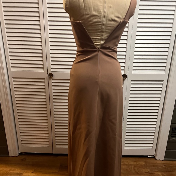 Petite Asymetric Sassy Brown Gown - Picture 5 of 8